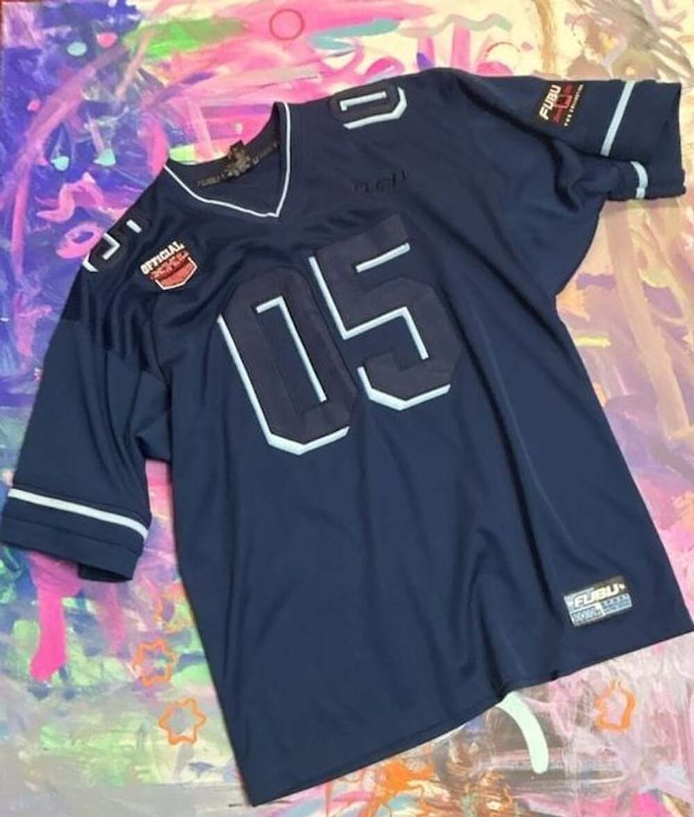 Vintage FUBU Sport 05 Football Jersey Blue Size L